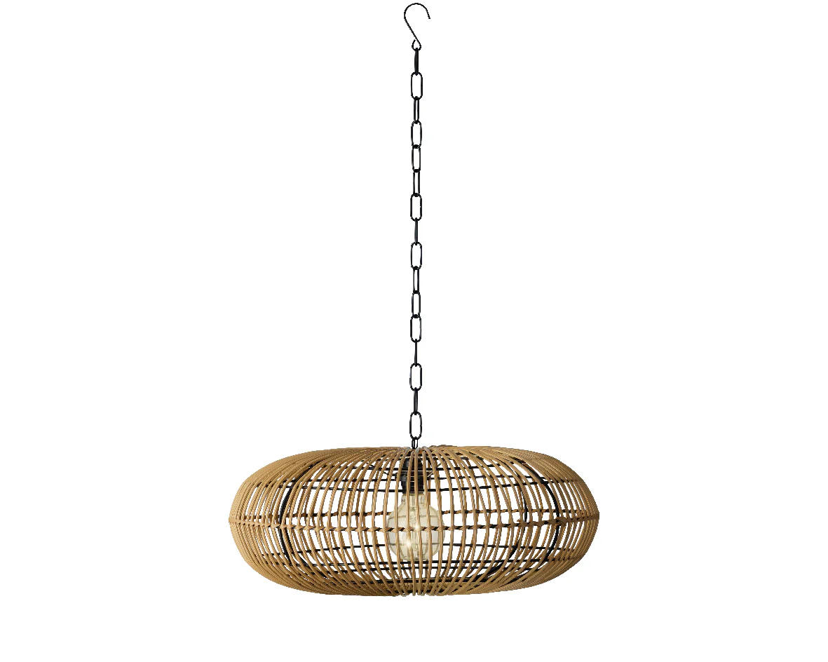 Lumino - Premium Wicker Solar Pendant - Natural - Image 2