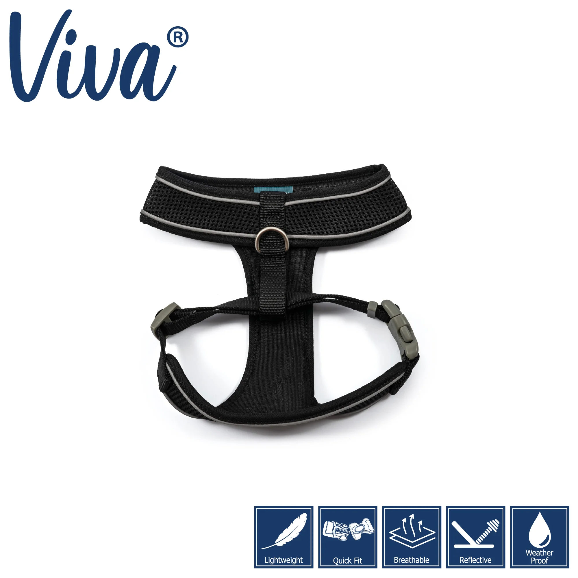 Ancol Viva Comfort Mesh Dog Harness Black Extra-Small (28-40cm Chest) - Image 2