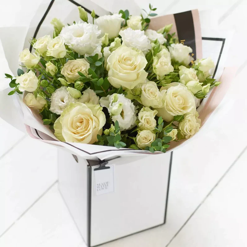 Beautifully Simple White Flower Bouquet - Image 4