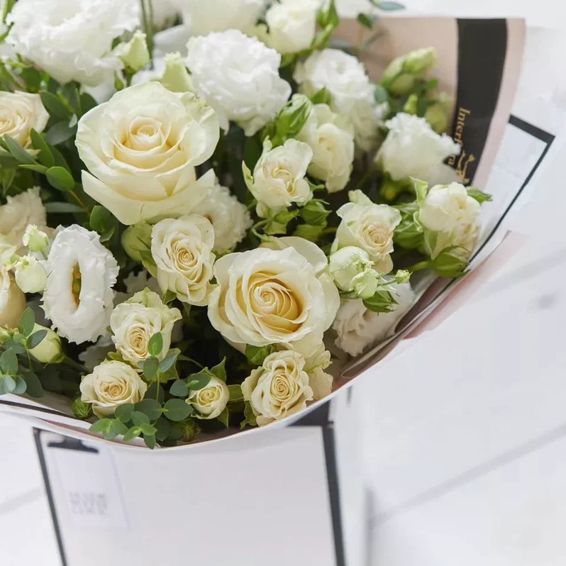 Beautifully Simple White Flower Bouquet - Image 3