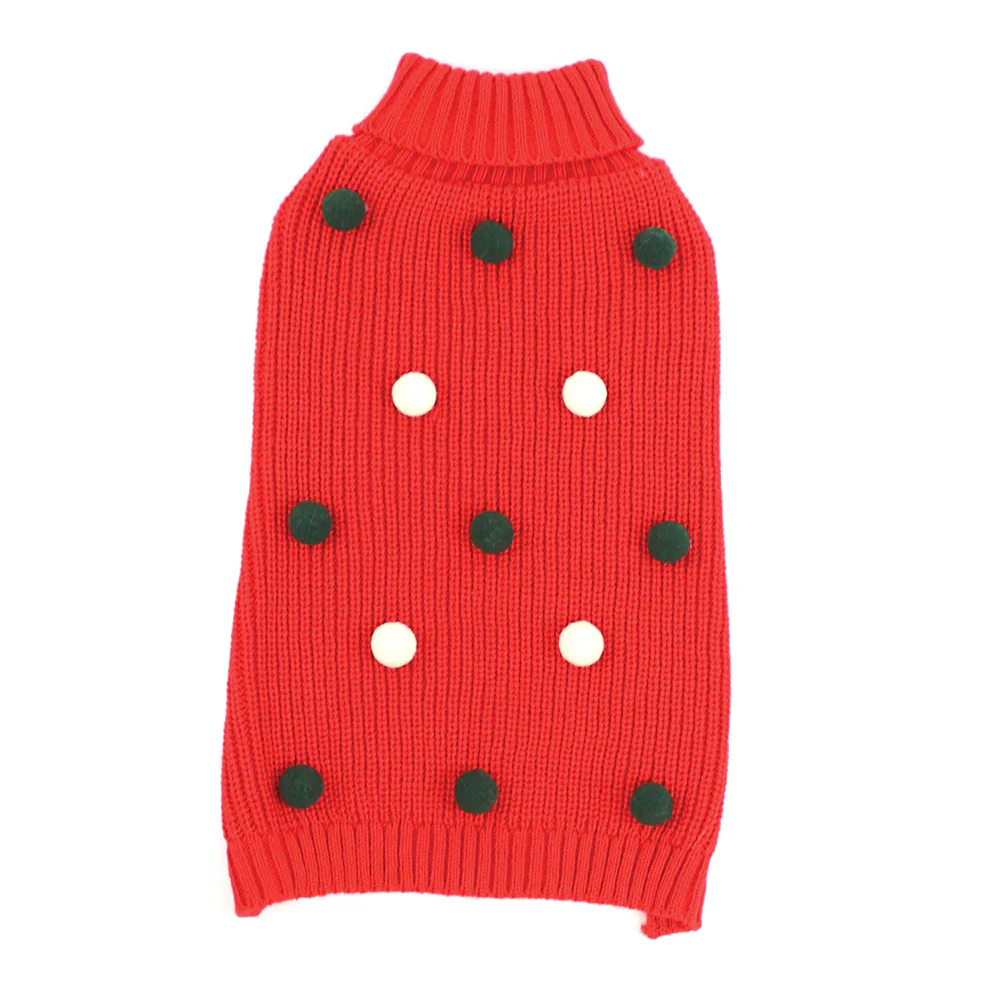 Christmas Bobble Red Sweater For Small to Medium Dog