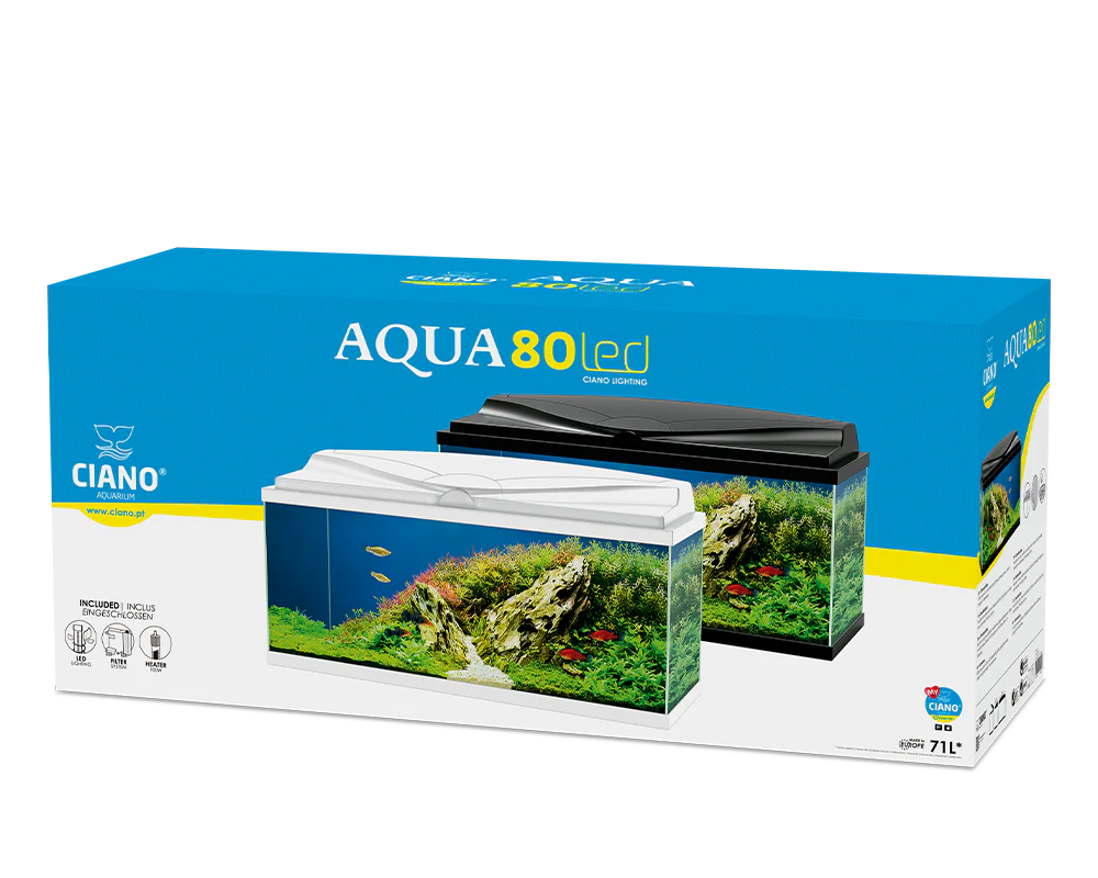 Ciano Aquarium Aqua 80 LED Black with LED Lights & Black Lid and Filter 71 Litre - Image 3