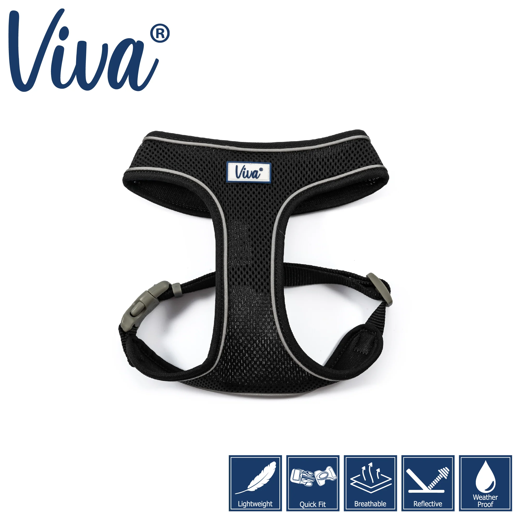 Ancol Viva Comfort Mesh Dog Harness Black Medium (44-57cm Chest)