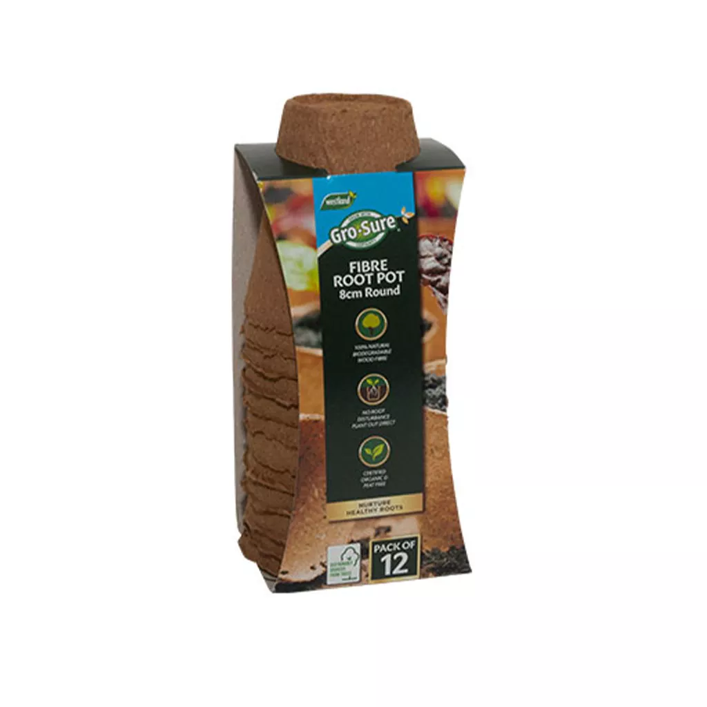 Gro-Sure Fibre Pots Round 8cm 12pk - Image 4