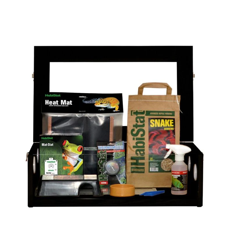 HabiStat Hatchling Snake Starter Kit Black 61 x 38 x 20cm
