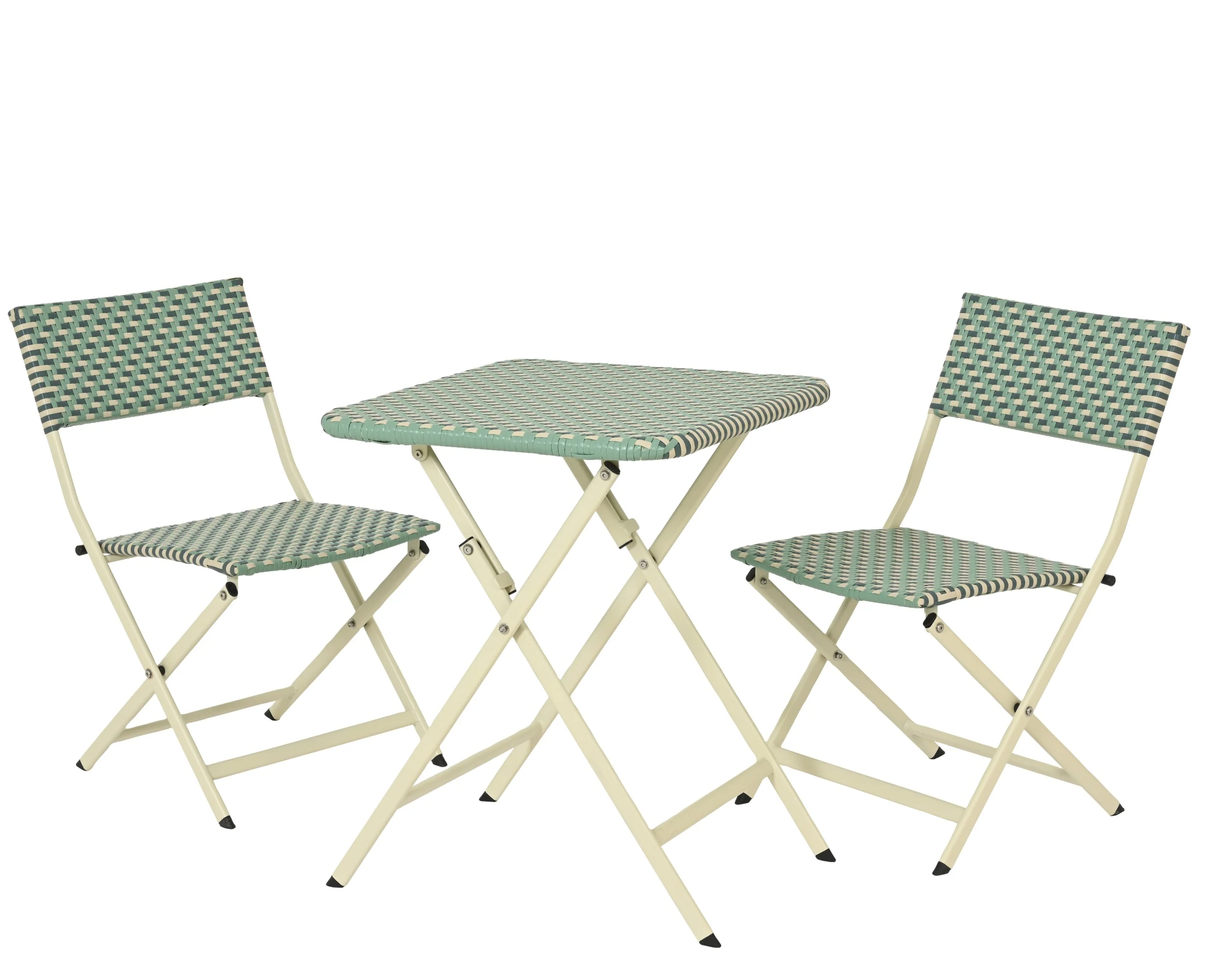 Montpellier wicker aqua outdoor bistro set