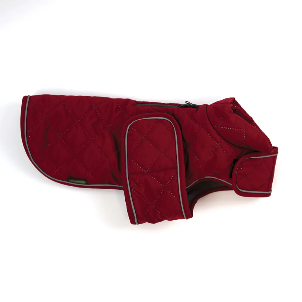 Quilted Classic Dog Coat Burgundy X-Lge - Image 3