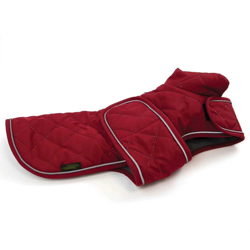 Quilted Classic Dog Coat Burgundy X-Lge - Image 2